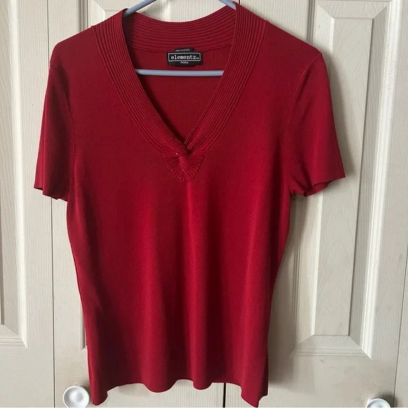 Elementz Red Fitted Short Sleeve T-Shirt - Picture 1 of 4